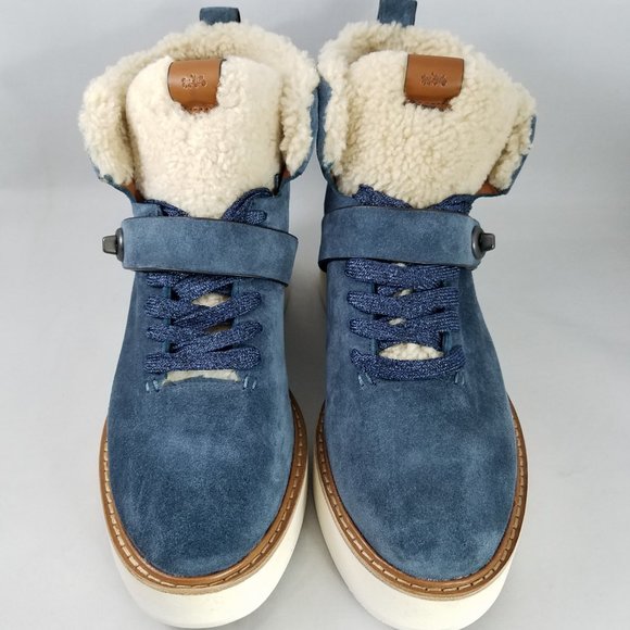 NEW Womens 9.5 COACH Boots - Navy Blue G1354 - Picture 3 of 11